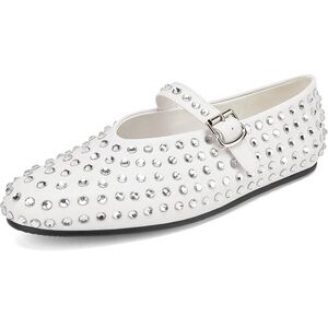 White Studded Mary Jane Shoes